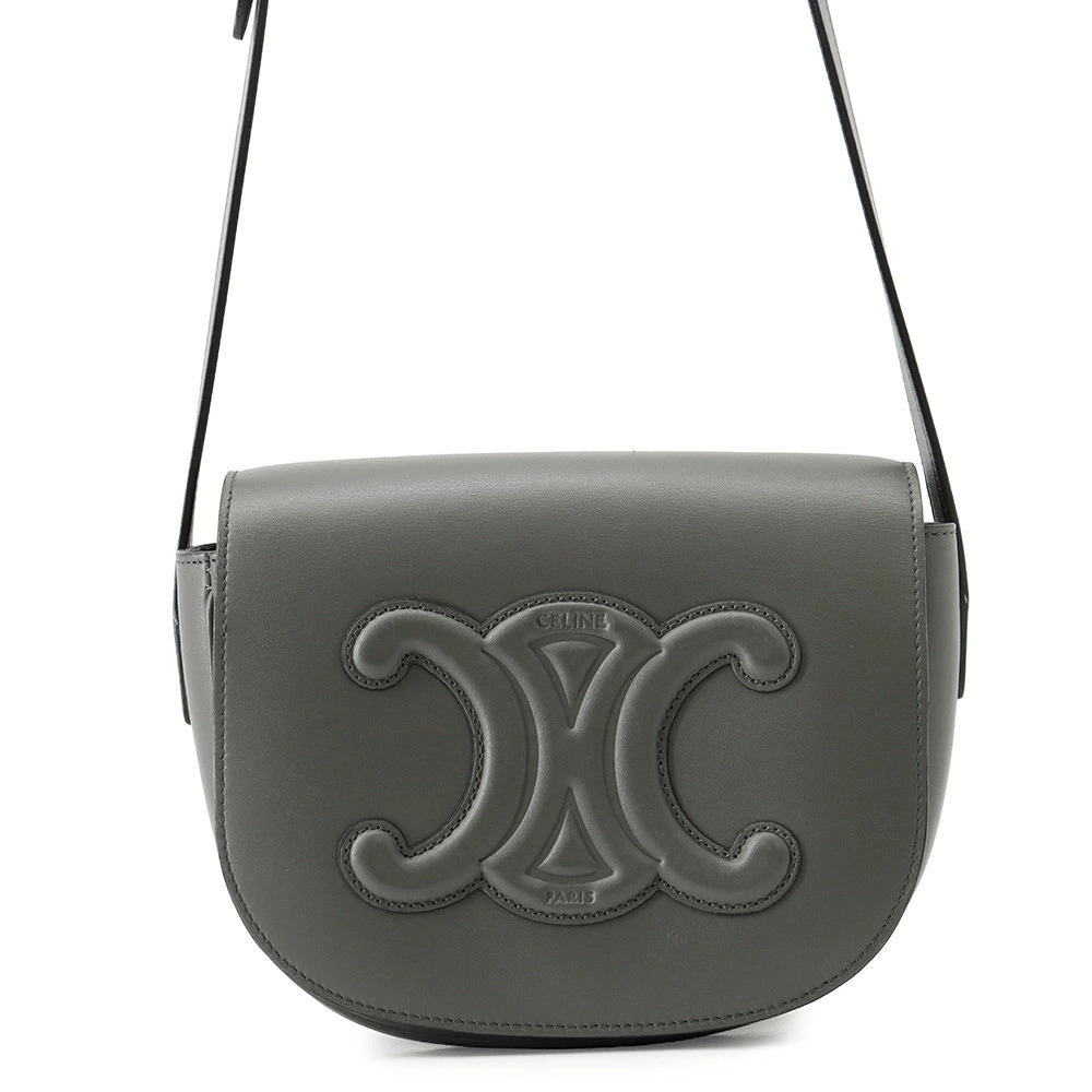 Celine Shoulder Bag Cuir Triomphe Folco Calf Leather